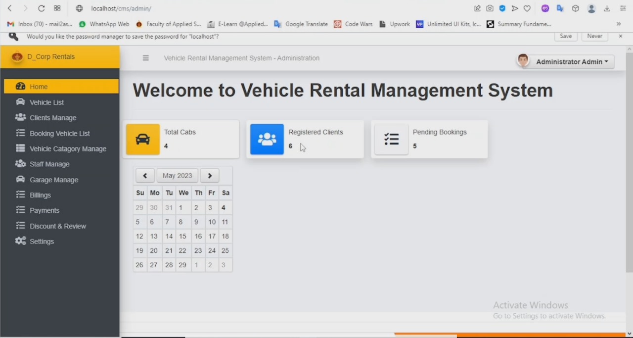 Car Rental Management System